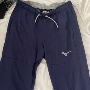 MIZUNO navy blue sweat pants with draw string and closed bottom